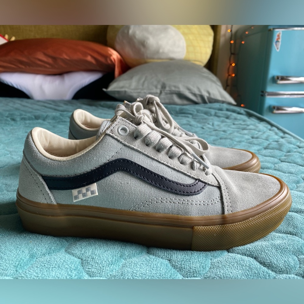Blue grey sk8 low vans
